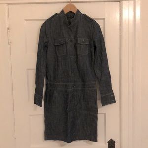 A.P.C. Indigo Denim Chambray Long-sleeve Dress size 36